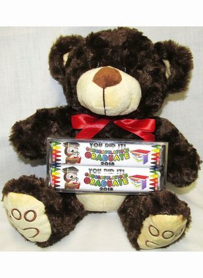 Kid Graduation Plush Bear with 2 Pack Candy Bars