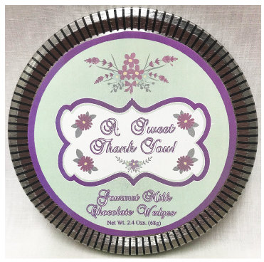 Thank You! 4.5" Round Medallion Tin Filled with Gourmet Milk Chocolate Wedges