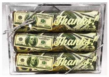 Thanks a Million! 3 Pack Candy Bars (Caramel, Crisp, & Dark) 5 11/16" x 4 3/16" Acetate Box