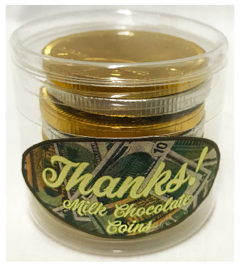 Thanks a Million! Small Tube with Gold and Silver Chocolate Coins