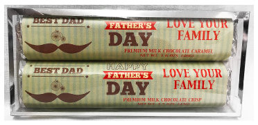 Father's Day 2 Pack Candy Bars (Caramel & Crisp) 5 11/16" x 2 9/16" Acetate Box