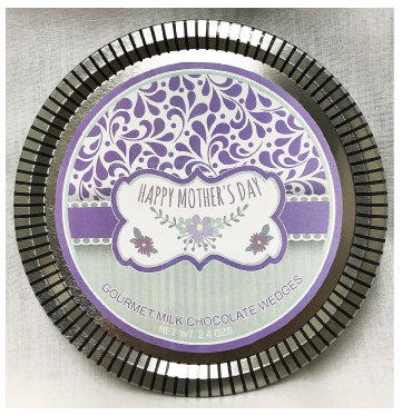 Mother's Day Medallion Tin with Gourmet Milk Chocolate Wedges