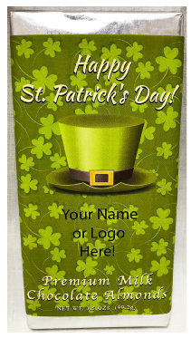 St. Patrick's Day Premium Milk Chocolate Tablet with Almonds