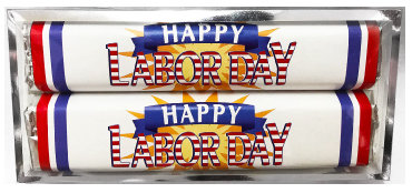 Labor Day 2 Pack Candy Bars (Caramel & Crisp) 5 11/16" x 2 9/16" Acetate Box