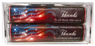 Independence Day 2 Pack Candy Bars (Caramel & Crisp) 5 11/16" x 2 9/16" Acetate Box