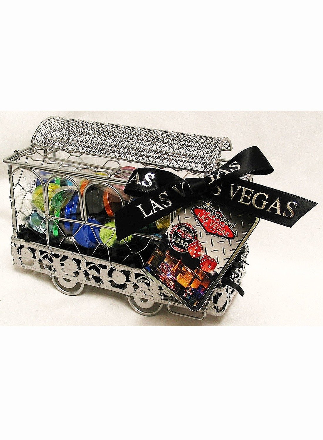 LV Night Wire Cable Car w Gold Chocolate Coins (64 Pieces)
