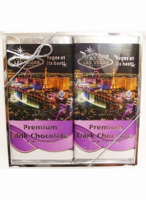 2 Pack Large Bars (Milk Chocolate, Dark Chocolate) In A Acetate Box 6" Wide X 6" Height