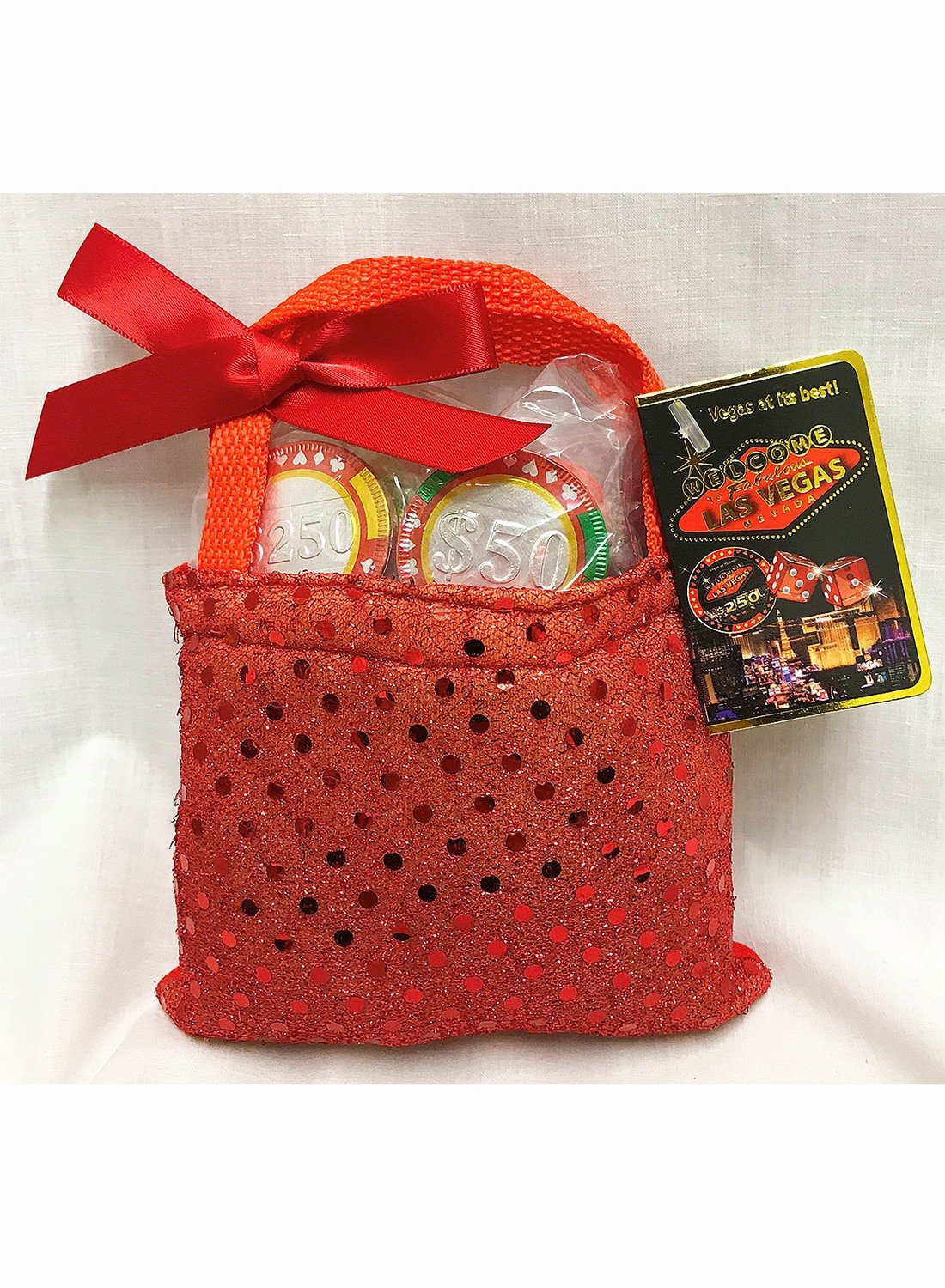 Sequin Bag Filled With Milk Chocolate Coins