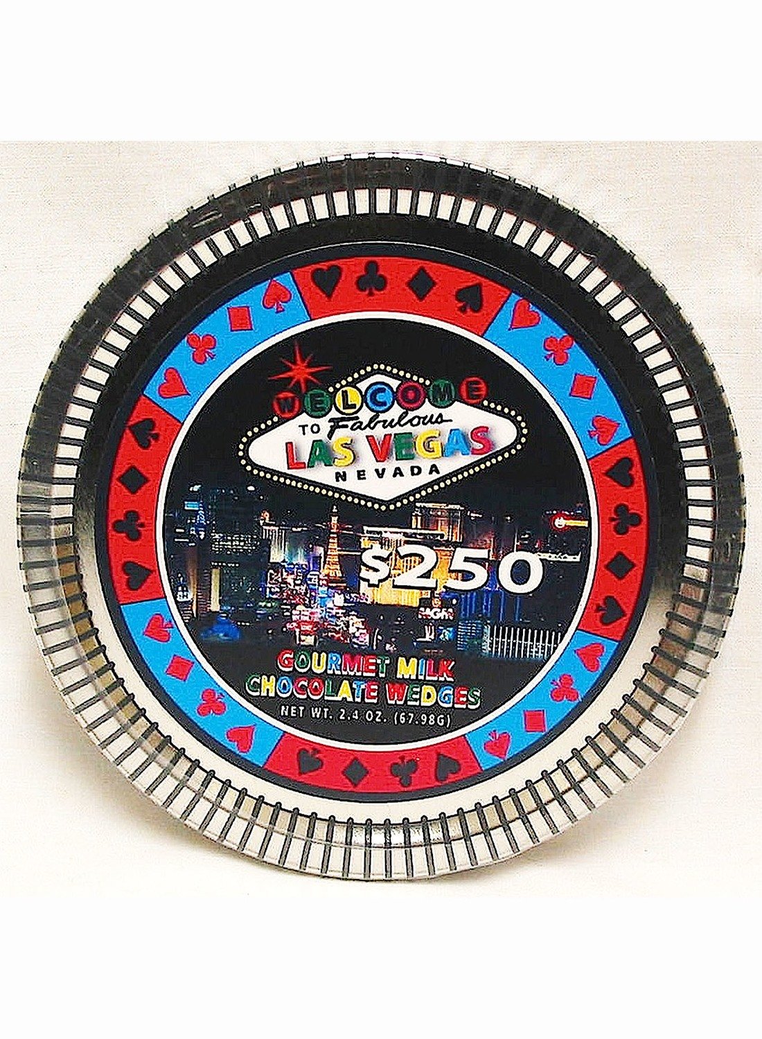 LV Night Welcome Sign Medallion Tin with Gourmet Milk Chocolate Wedges