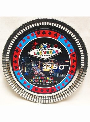 LV Night Welcome Sign Medallion Tin with Gourmet Milk Chocolate Wedges