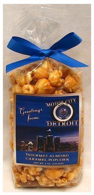 Detroit Gourmet Almond Caramel Popcorn Net Wt 8Oz