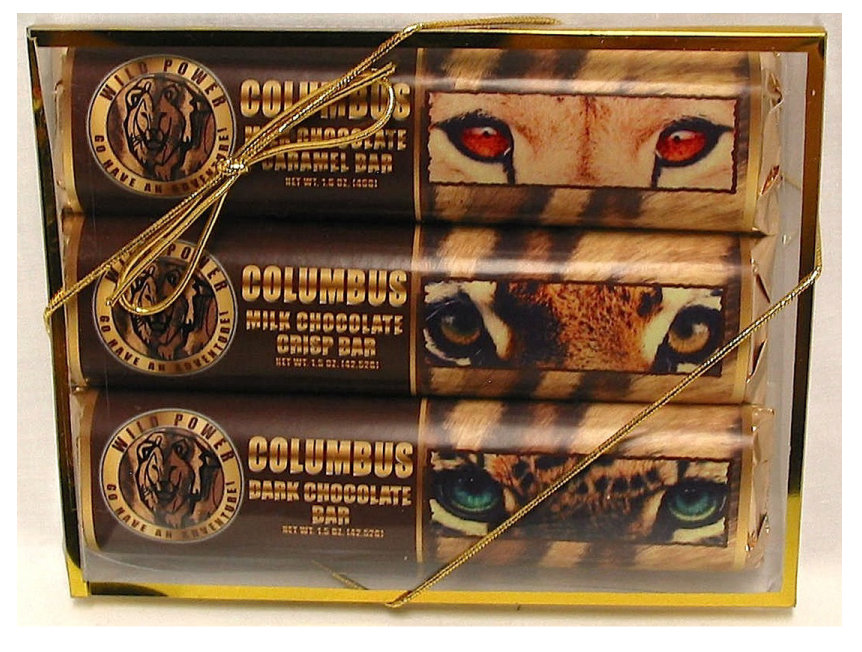 Columbus Animal 3 Pack Candy Bars
