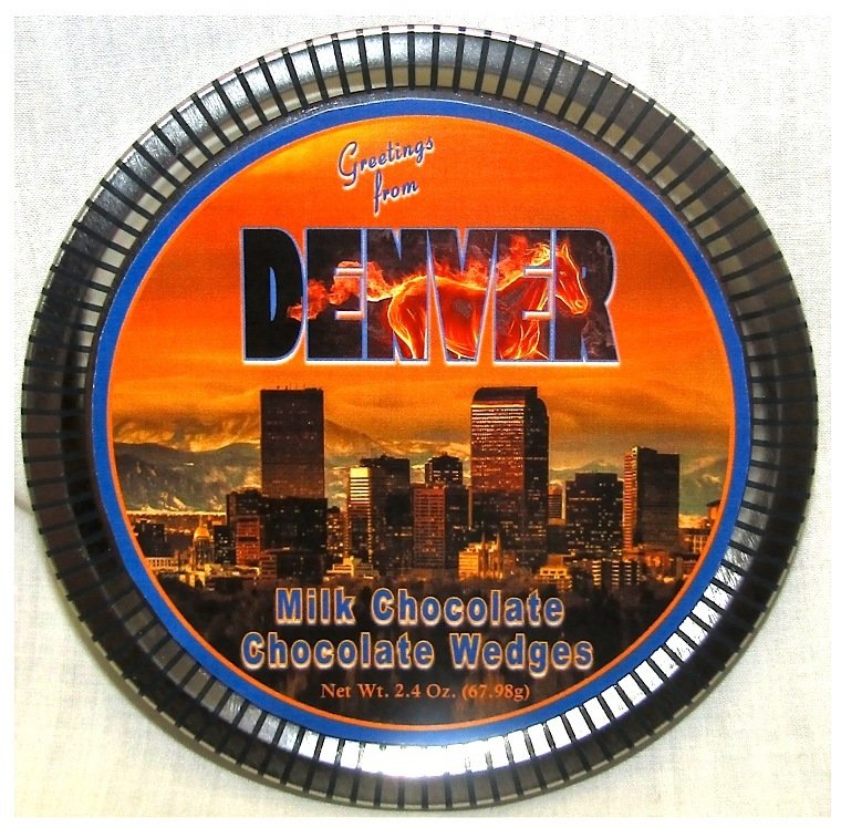 Denver Medallion Tin with Gourmet Milk Chocolate Wedges