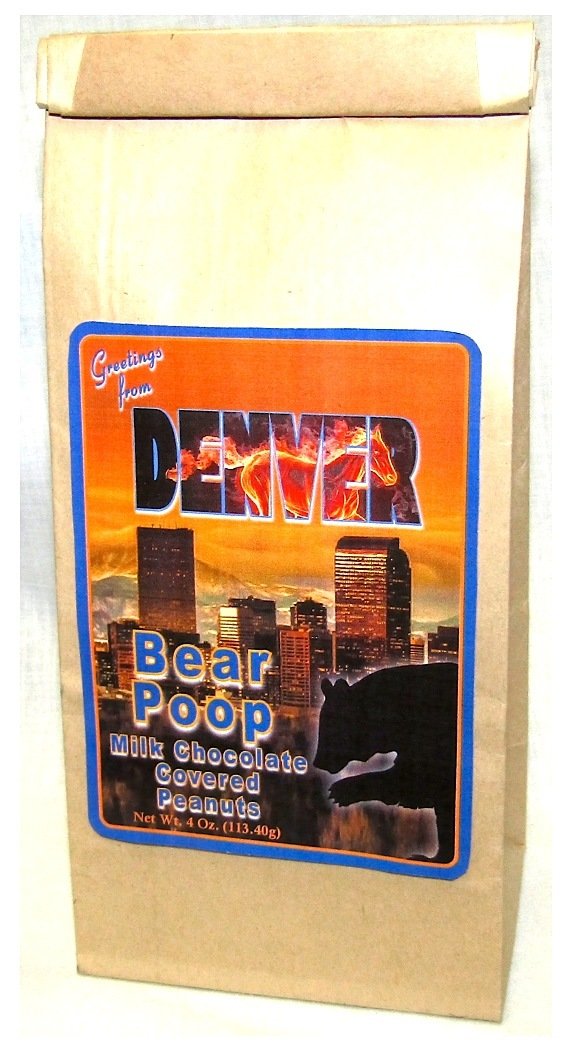 Denver Bear Poop Brown Bag Filled With Milk Chocolate Covered Peanuts