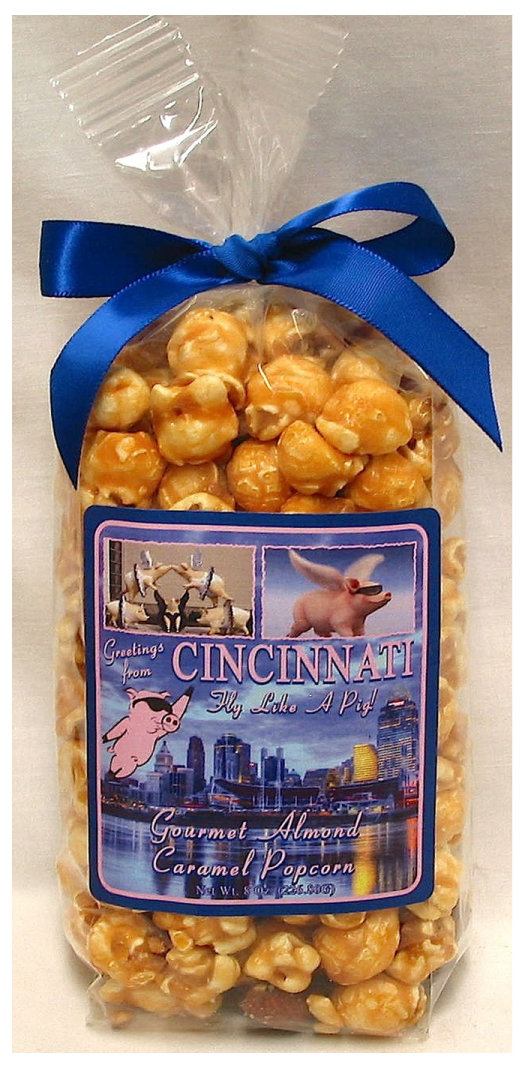 Cincinnati Bag of Almond Caramel Popcorn Net wt 8 Ozs