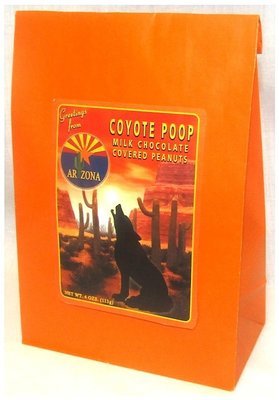 Arizona Desert Orange Paper Bag of Coyote Poop Milk Chocolate Peanuts