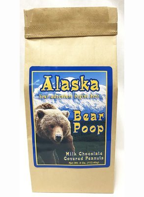 Alaska Bear Poop Brown Bag Filled With Chocolate Covered Peanuts