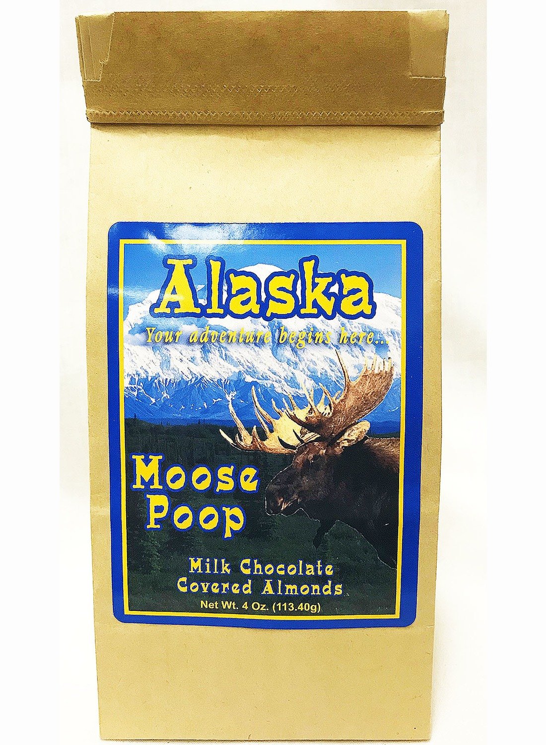 Alaska Moose Poop Brown Bag Filled with Milk Chocolate Covered Almonds
