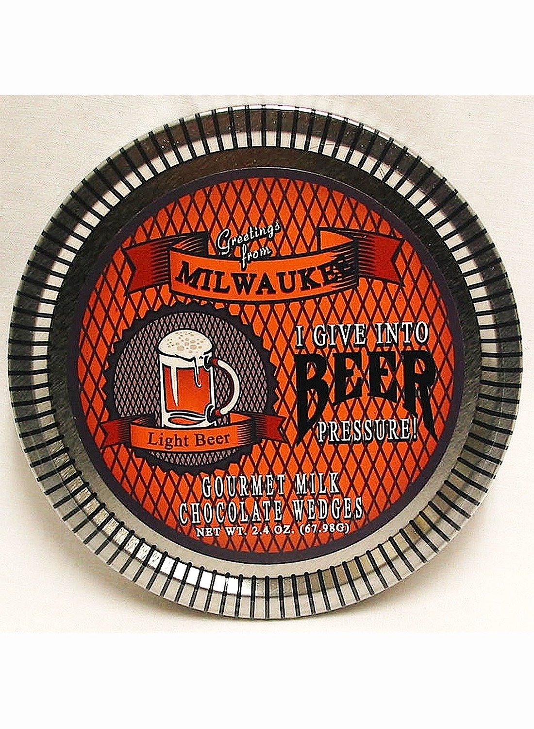 Wisconsin Brewery Medallion Tin with Gourmet Milk Chocolate Wedges