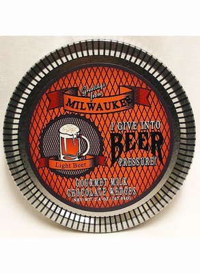 Wisconsin Brewery Medallion Tin with Gourmet Milk Chocolate Wedges