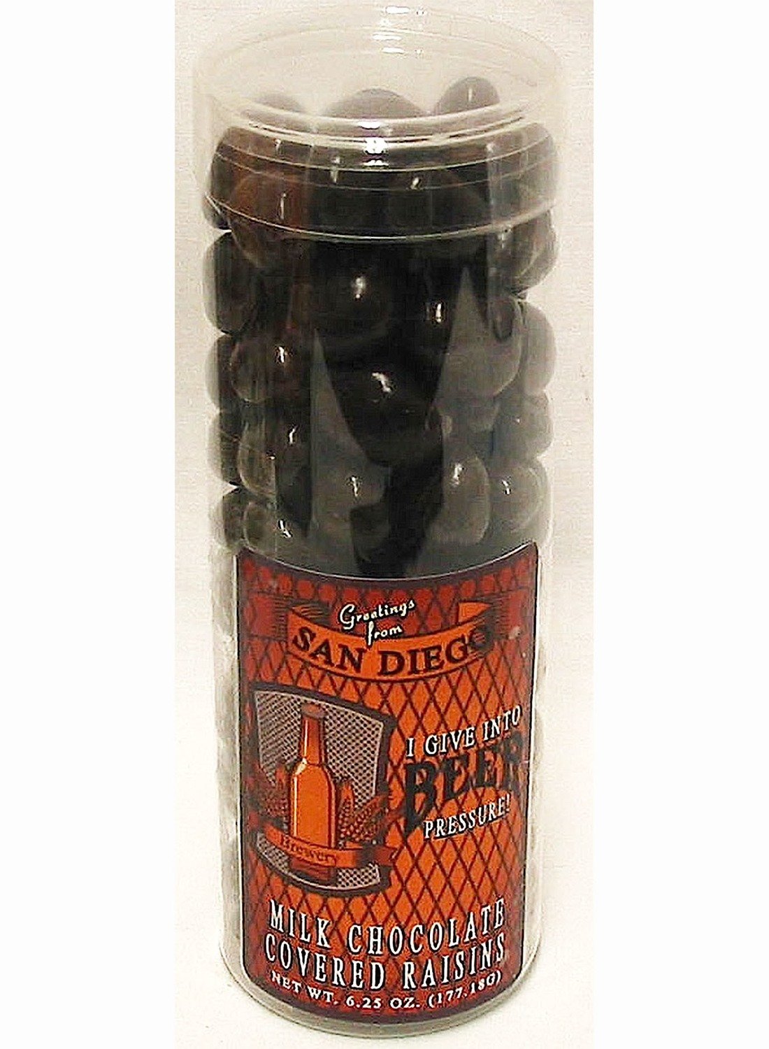 Wisconsin Brewery Tube of Milk Chocolate Raisins