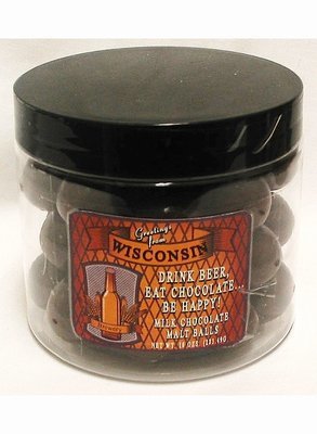 Wisconsin Brewery Tube of Milk Chocolate Malt Balls