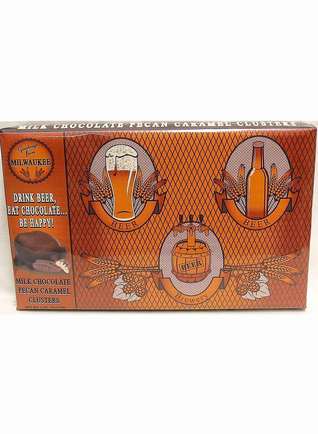 Wisconsin Brewery Milk Chocolate Pecan Caramel Clusters