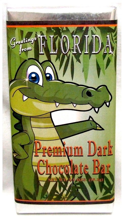 Florida Alligator Premium Large Dark Chocolate Bar