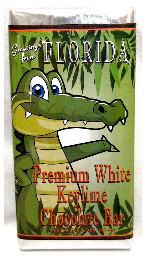 Florida Alligator Premium Large White Key Lime Chocolate Bar