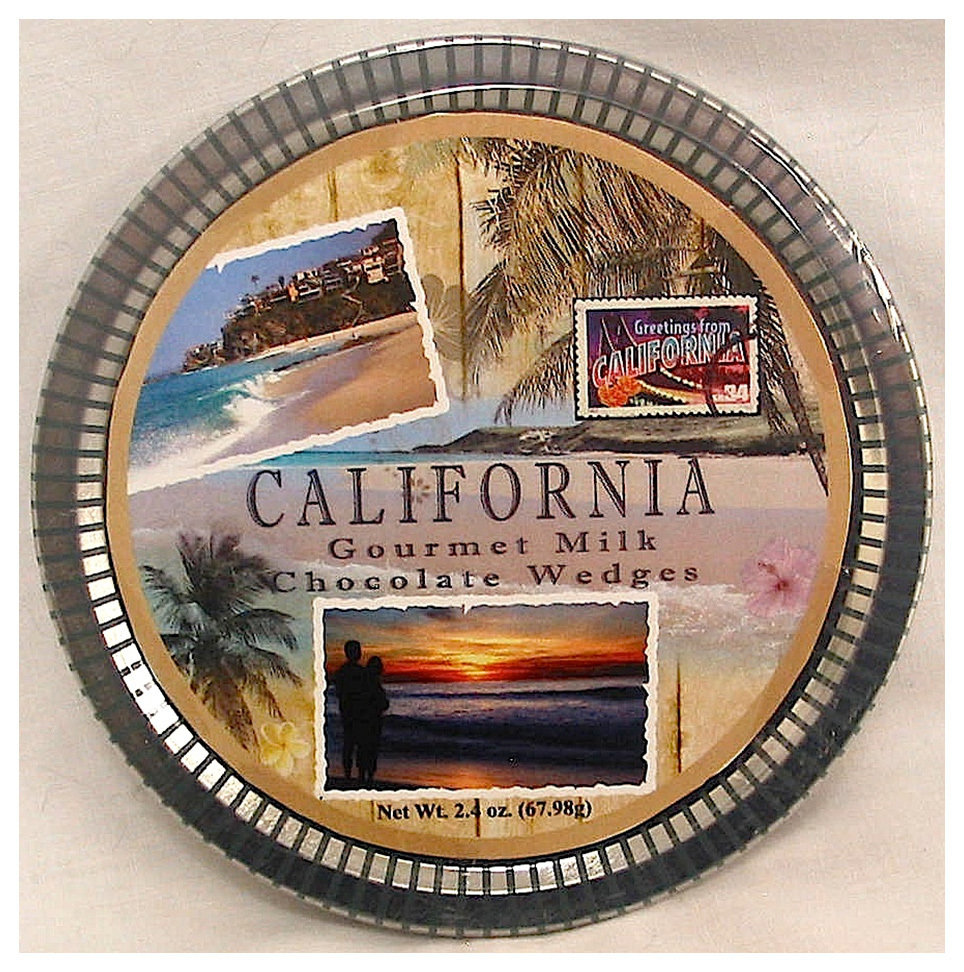 Cali Beach Medallion Tin with Gourmet Milk Chocolate Wedges