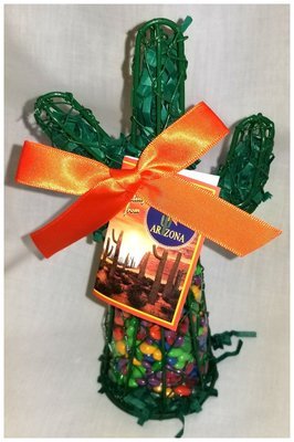 Arizona Desert Wire Green Cactus Packed Out with Candy Coated Sunflower Seeds