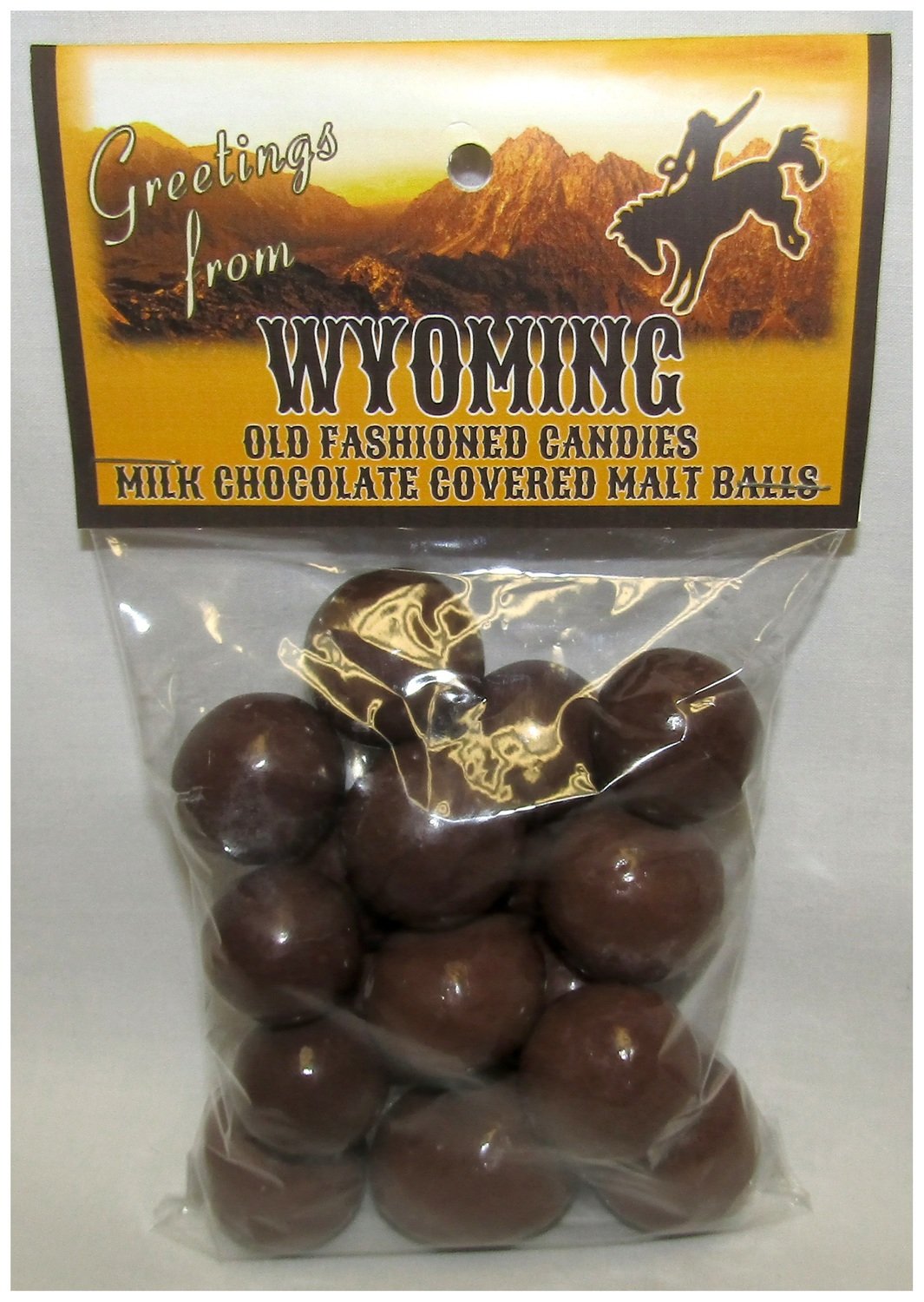 Wyoming Header Bag of Milk Chocolate Covered Malt Balls