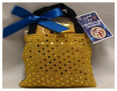 LAX Gold Sequin Bag With Milk Chocolate Coin And Mint Chocolate Truffle, Hard Candies