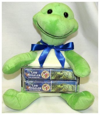 LAX 10" Plush Sitting Turtle With Tube Of Rock Jelly Beans Net Wt 3.2Oz