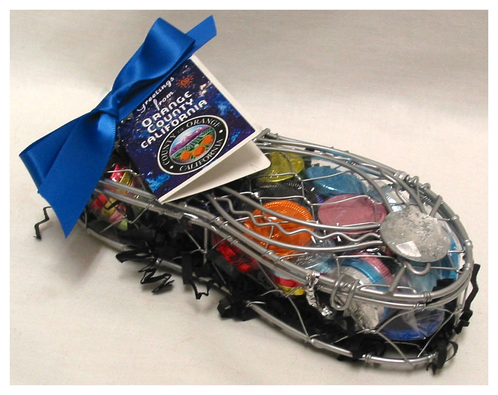 Orange County Wire Flip Flop w Small Gourmet Milk Chocolate Coins