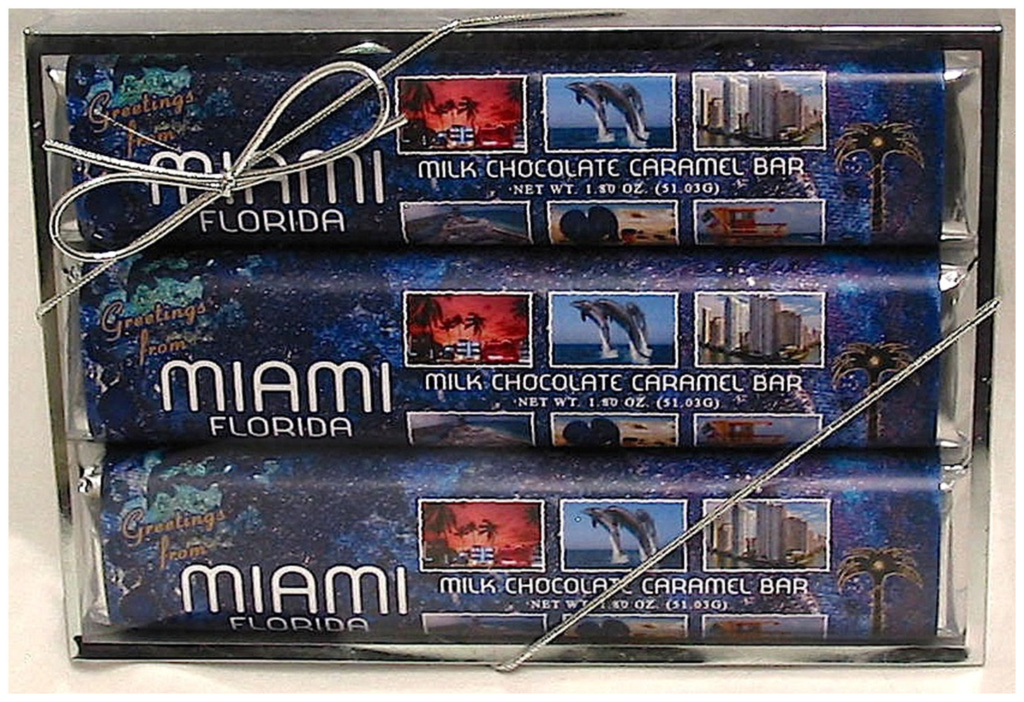 Miami 3 Pack Candy Bars - Milk Chocolate Caramel Bars