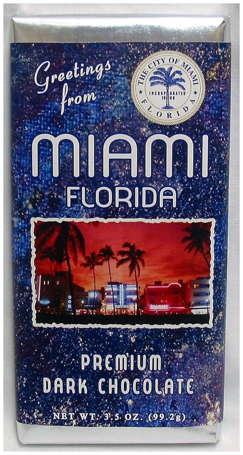 Miami Blue Large Premium Dark Chocolate Bar