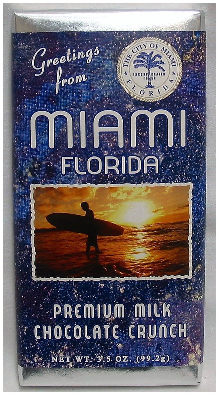 Miami Blue Large Premium Milk Chocolate Crunch Bar