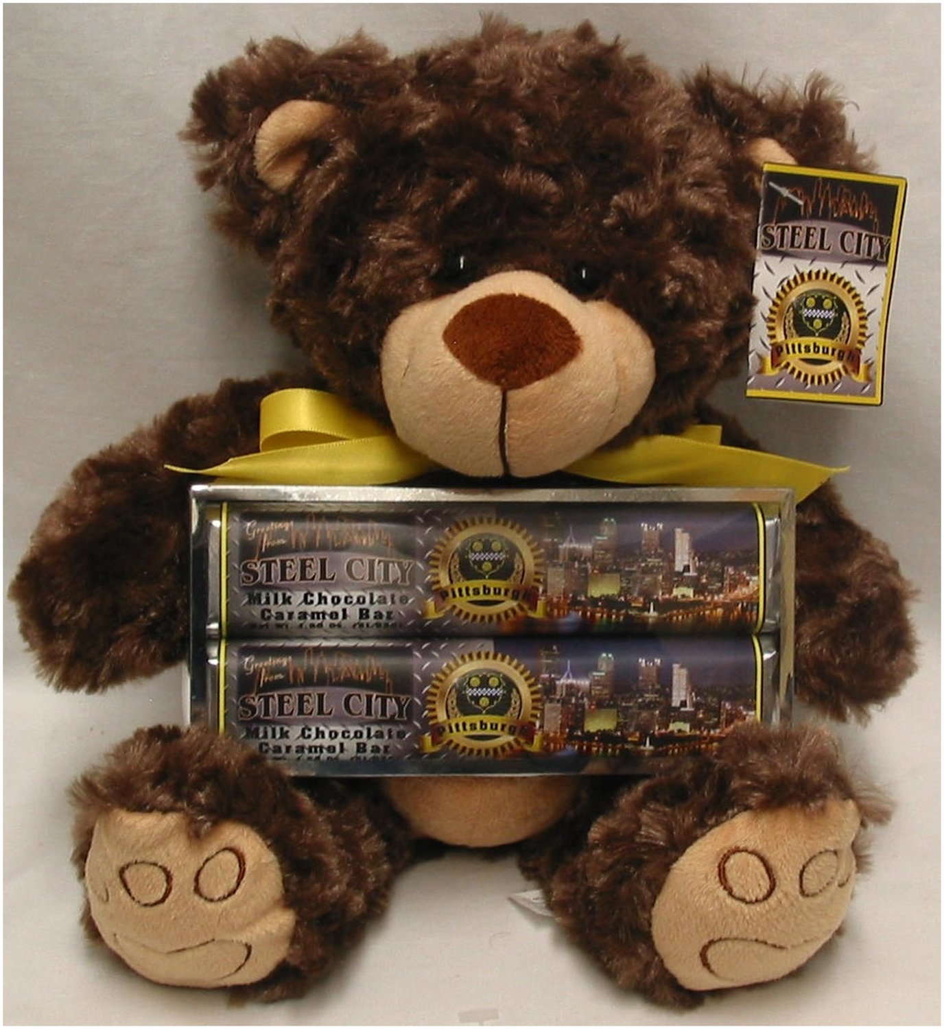 Pittsburgh Large Brown Bear with 2 Pack Candy Bars