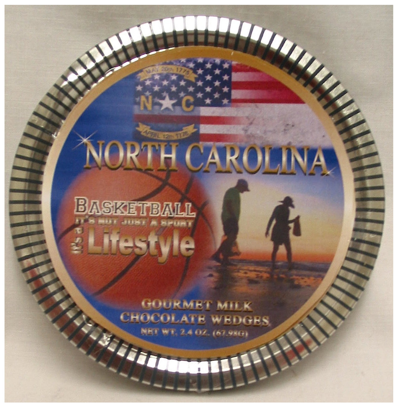 North Carolina Medallion Tin with Gourmet Milk Chocolate Wedges