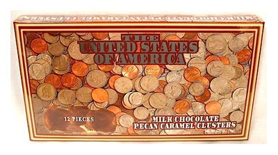 USA Coins Pecan Caramel Clusters Net Wt 6.25oz