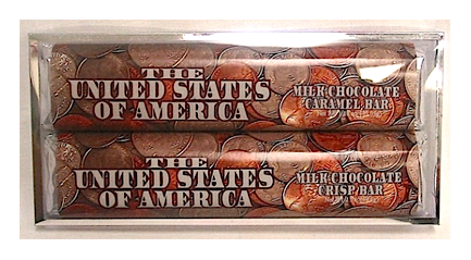 USA Coins 2 Pack Candy Bars - Milk Chocolate Caramel Net Wt 3.5oz