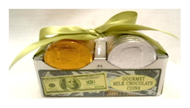 USA Money 2 Row w/ Gold and Sliver Chocolate Coins