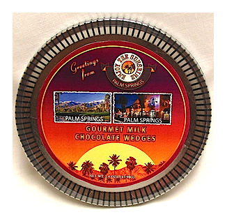 Palm Spring Medallion Tin with Gourmet Milk Chocolate Wedges