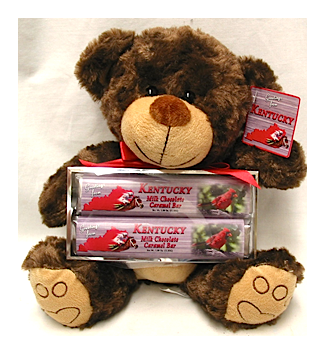 Kentucky Large Brown Bear with 2 Pack Candy Bars