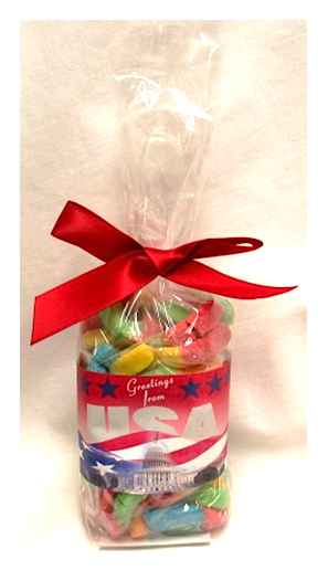 USA Flag Sour Worms Net Wt 9oz