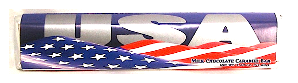 USA Flag Single Milk Chocolate Caramel Bar