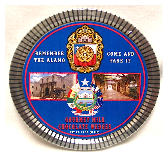 San Antonio Medallion Tin with Gourmet Milk Chocolate Wedges
