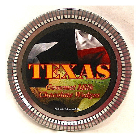 Texas Medallion Tin with Gourmet Milk Chocolate Wedges