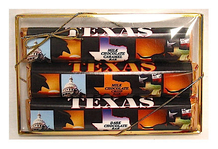 Texas 3 Pack Candy Bars - Milk Chocolate Caramel, Crisp & Dark